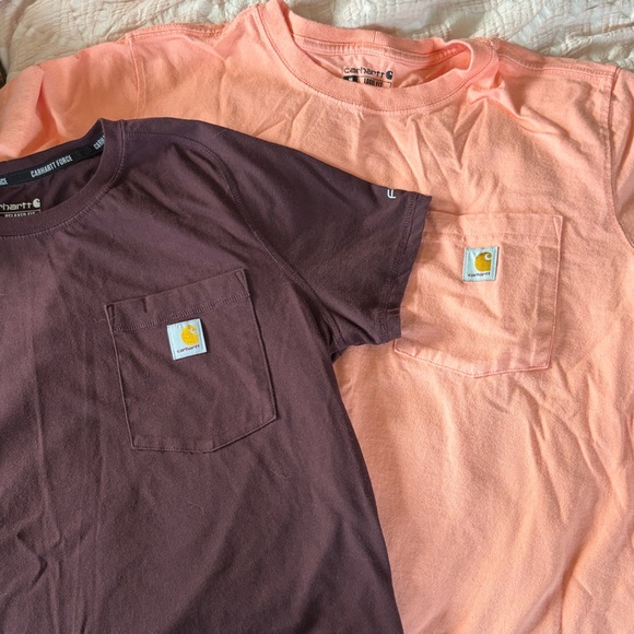 Carhartt Tops - Carhartt T-Shirts in Maroon and Peach